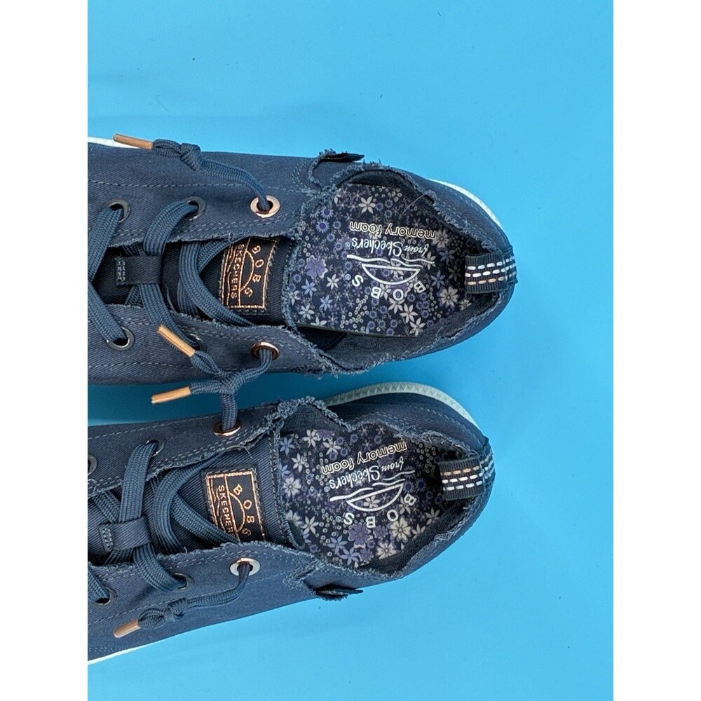 Skechers BOBS B Cute 2.0 Women’s 8.5 Navy Canvas Memory Foam Sneakers - Picture 6 of 7